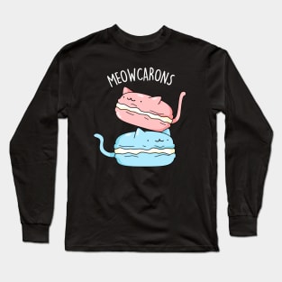 Meowcaron Cute Cat Macaron Pun Long Sleeve T-Shirt